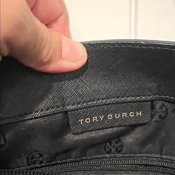 Tory Burch Black Tote with Gold Accents - Picture 3 of 14